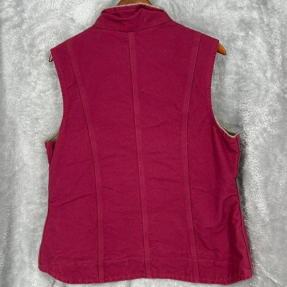Vintage Carhartt Vest Sherpa Lined Duck Canvas  WV001 624 Ruby Women's Large - Picture 2 of 11